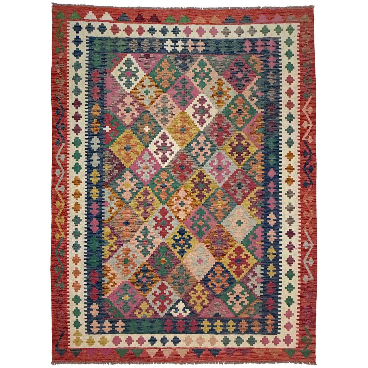 Handmade Multi Kilim Geometric 7x10 ft