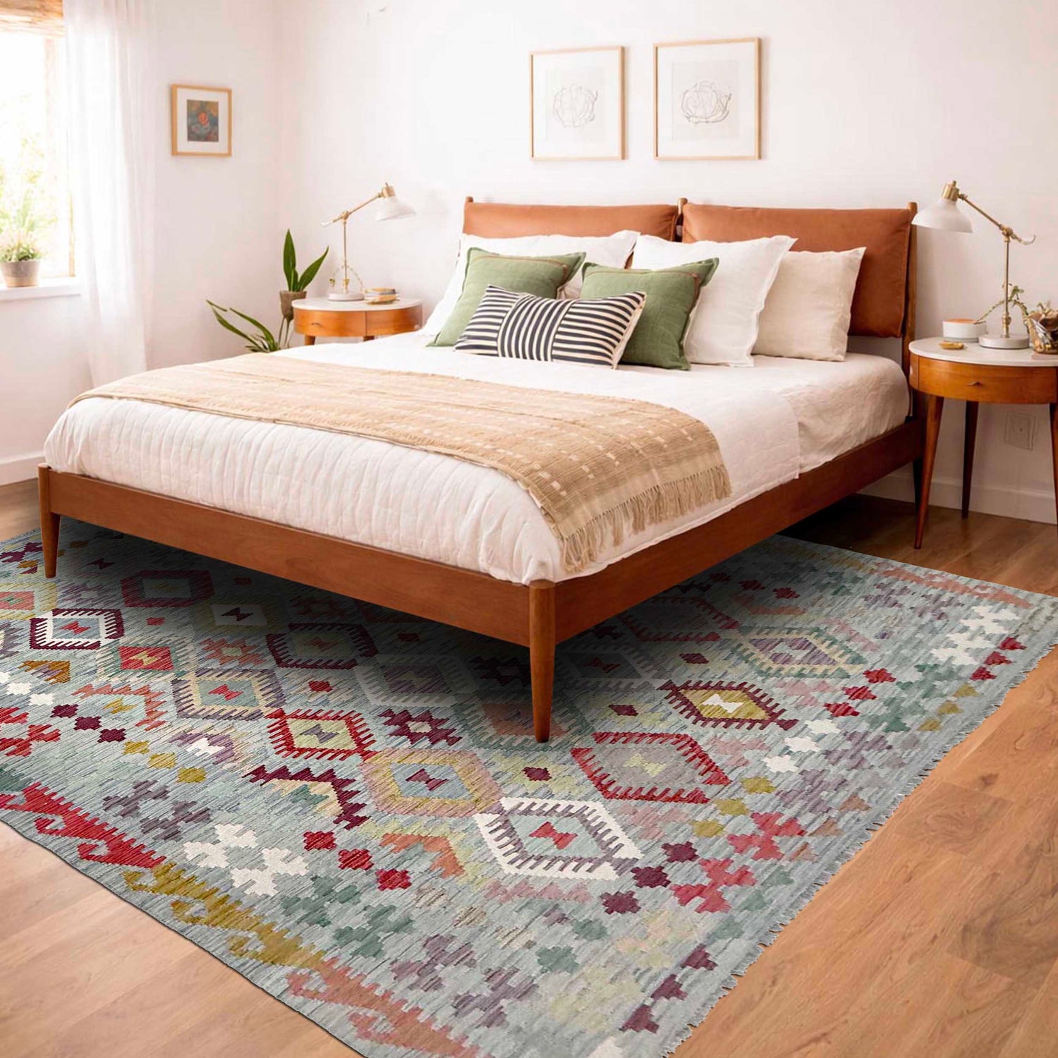 Handmade Multi Kilim Geometric 7x10 ft