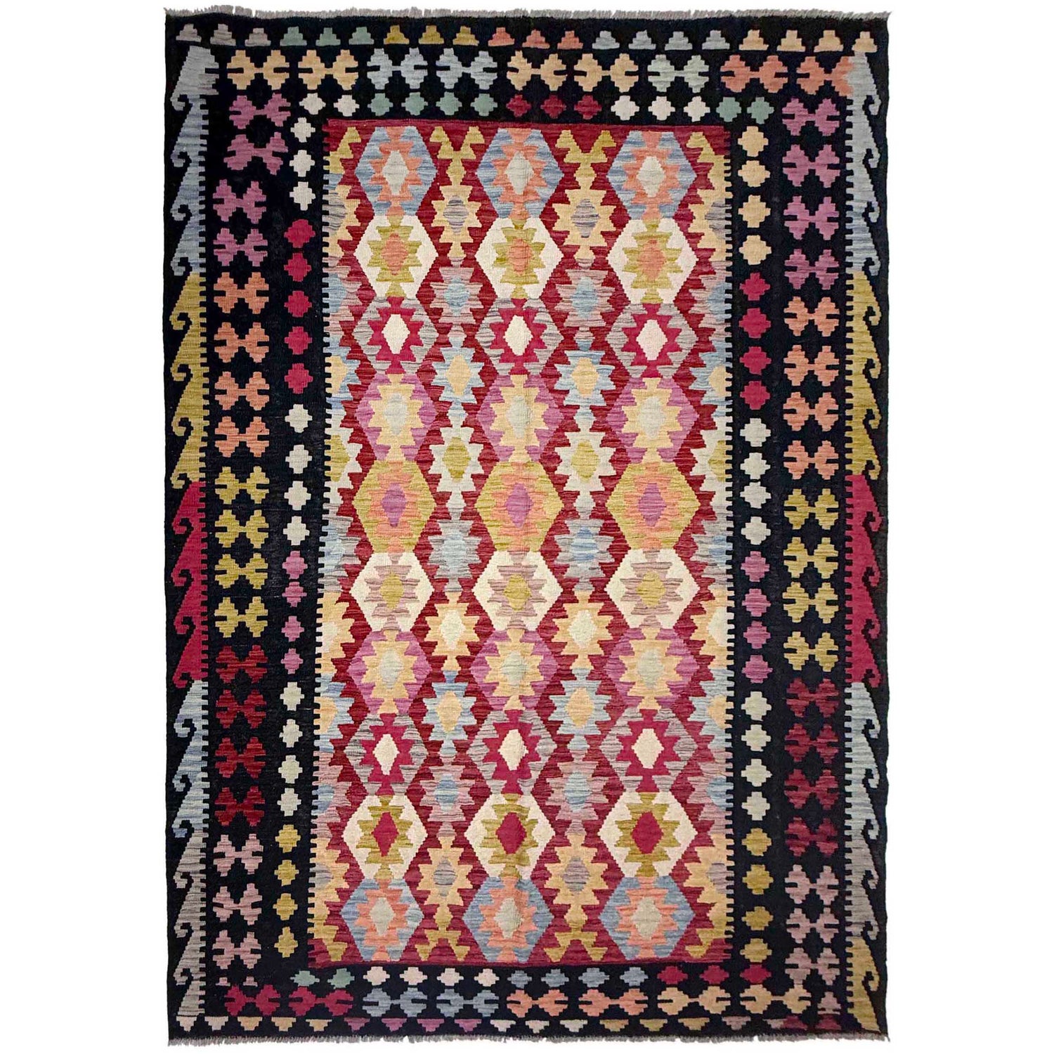 Handmade Multi Kilim Geometric 7x10 ft