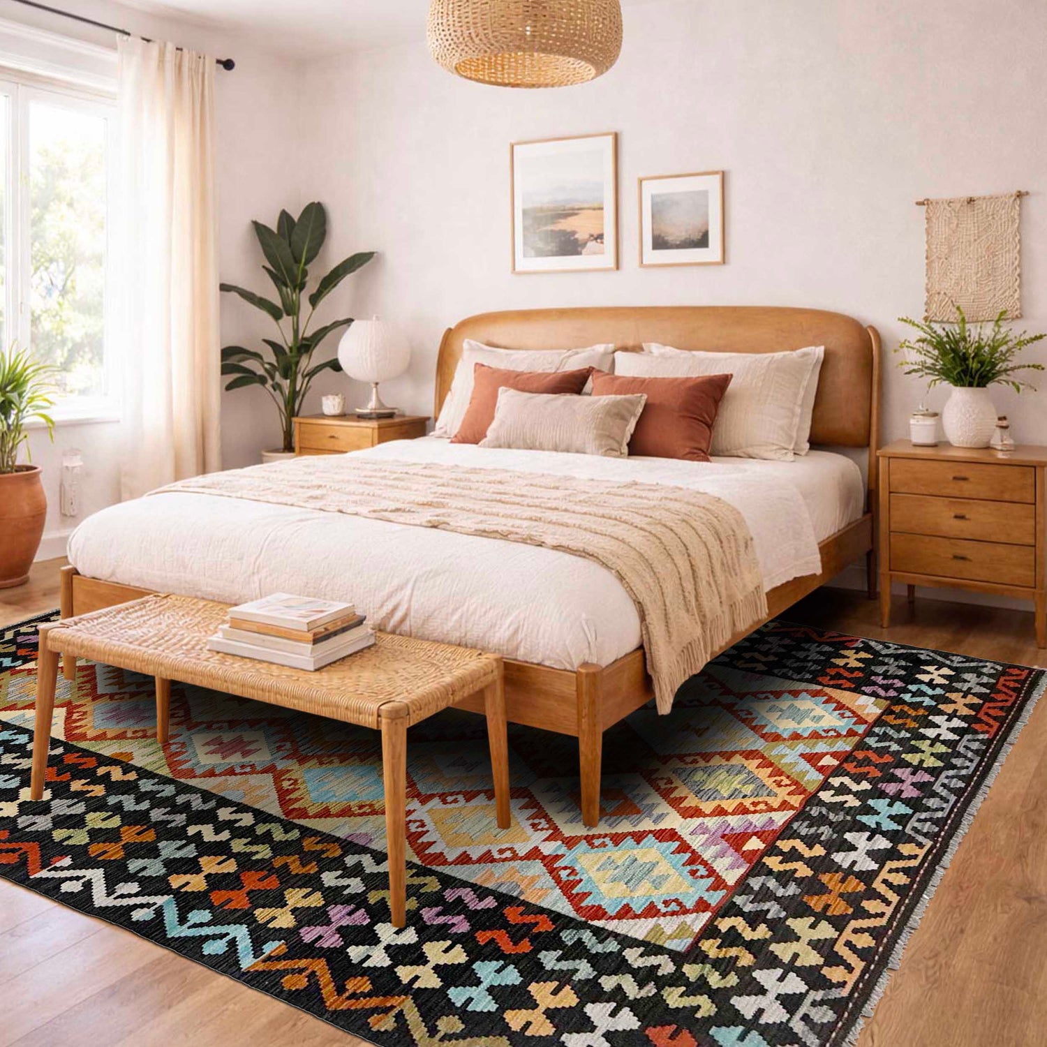 Handmade Multi Kilim Geometric 7x10 ft