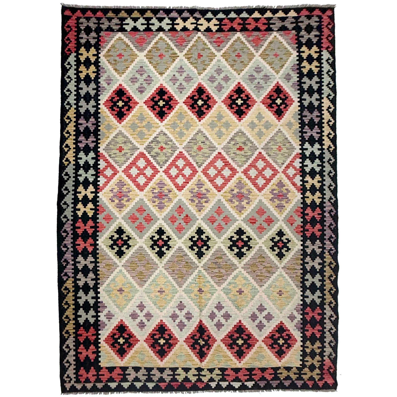 Handmade Multi Kilim Geometric 7x10 ft