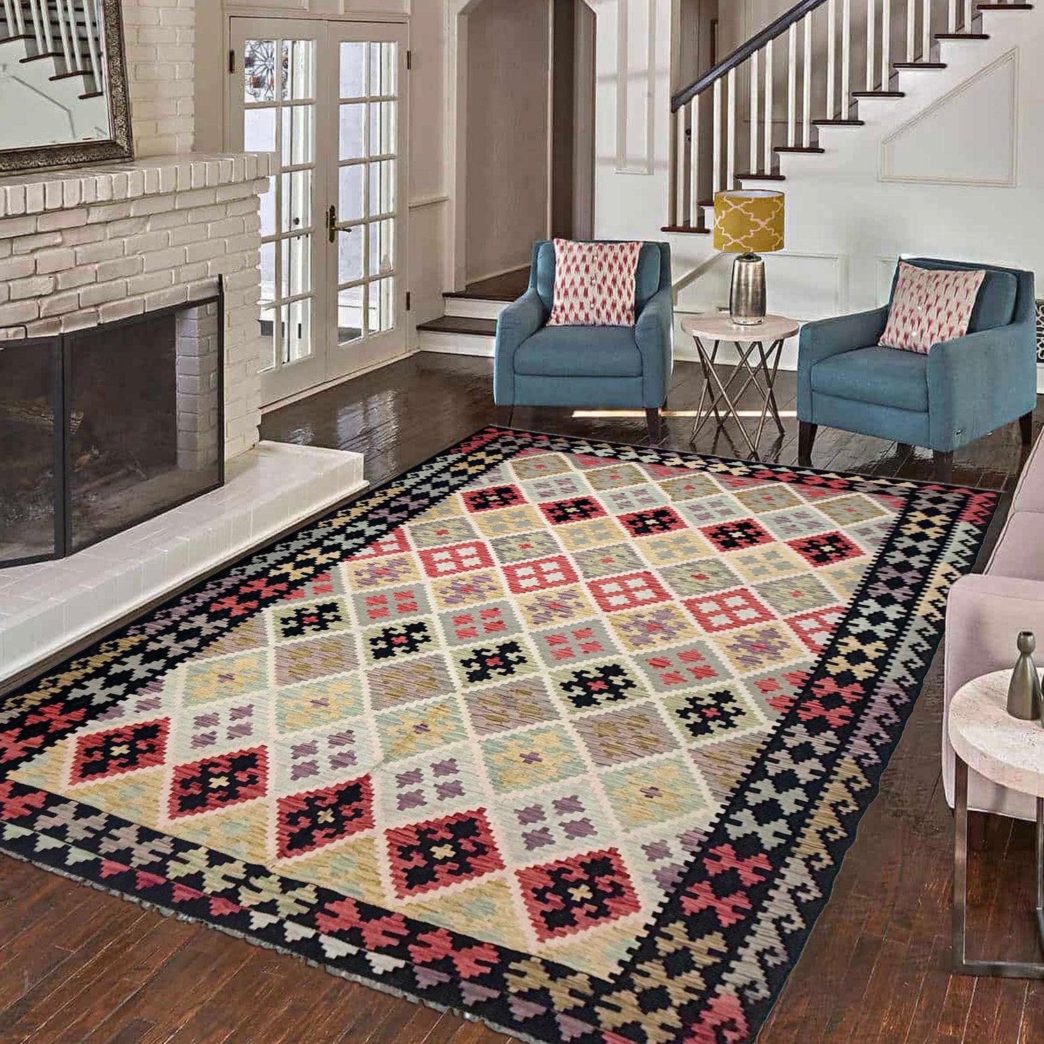 Handmade Multi Kilim Geometric 7x10 ft