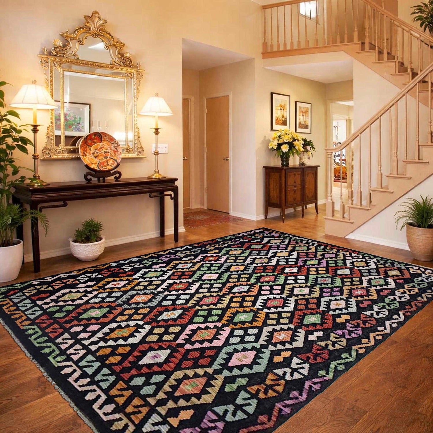 Handmade Multi Kilim Geometric 7x10 ft