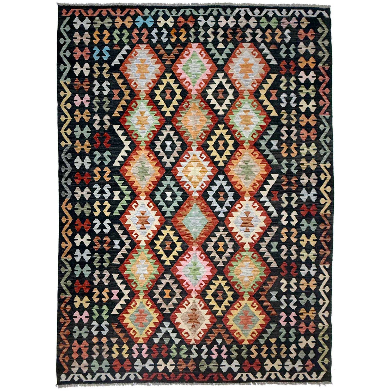 Handmade Multi Kilim Geometric 7x10 ft