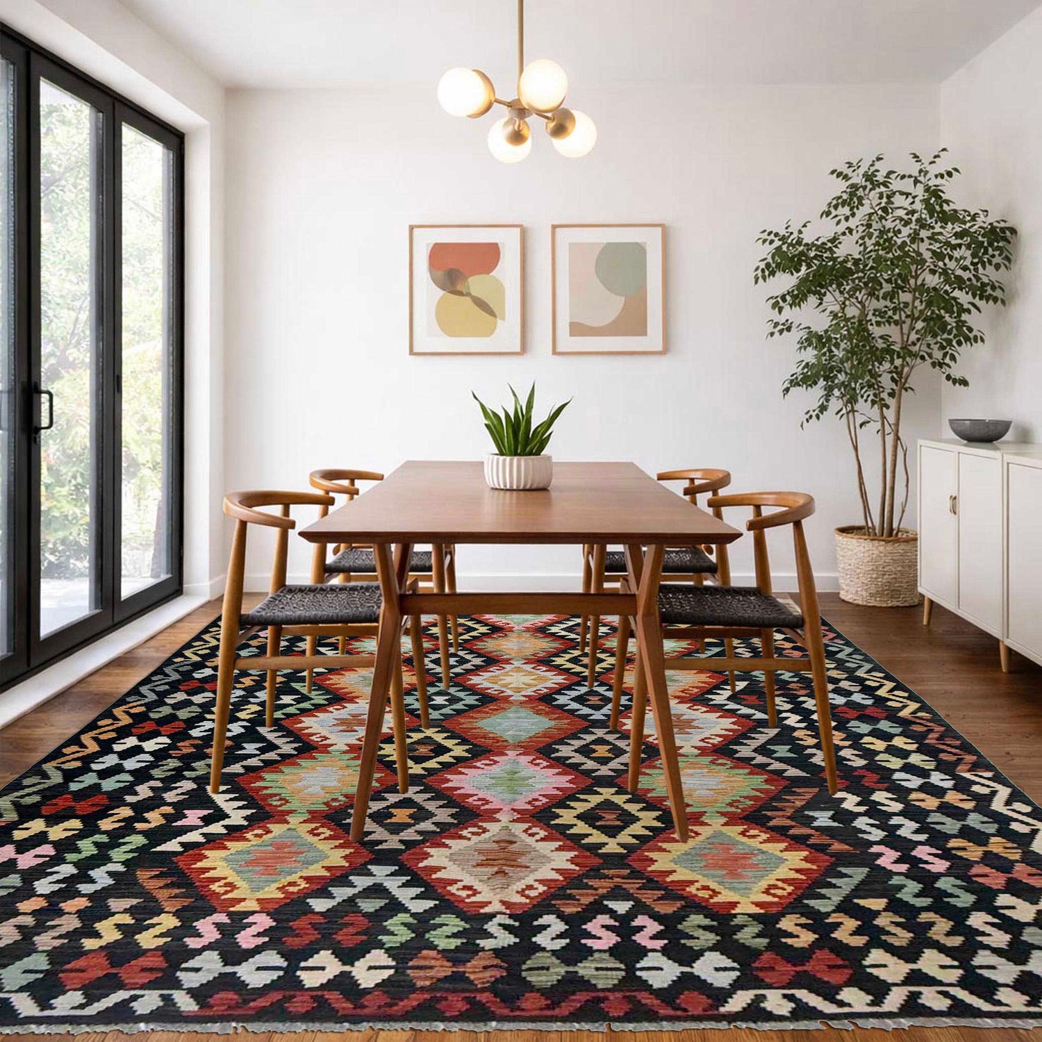 Handmade Multi Kilim Geometric 7x10 ft