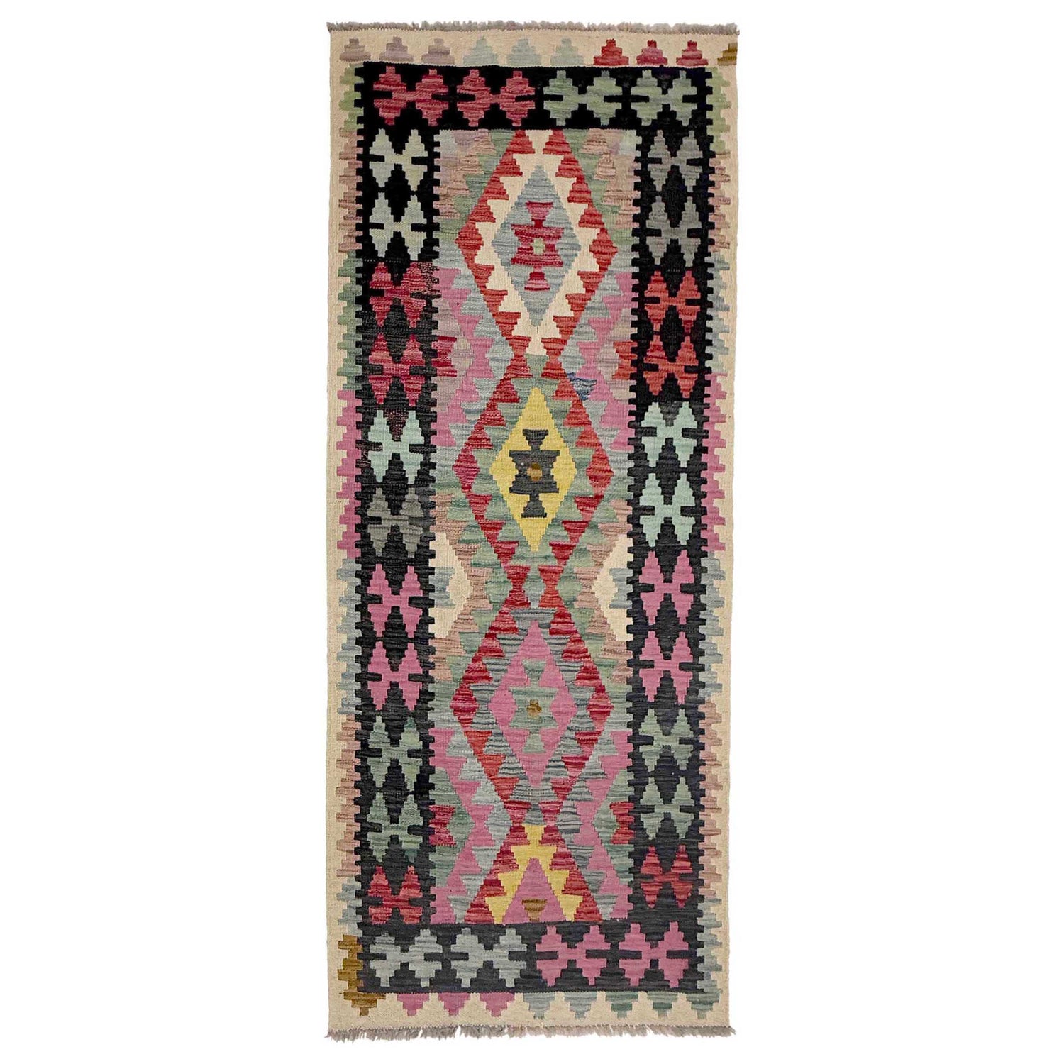 Handmade Multi Kilim Geometric 6' Runner