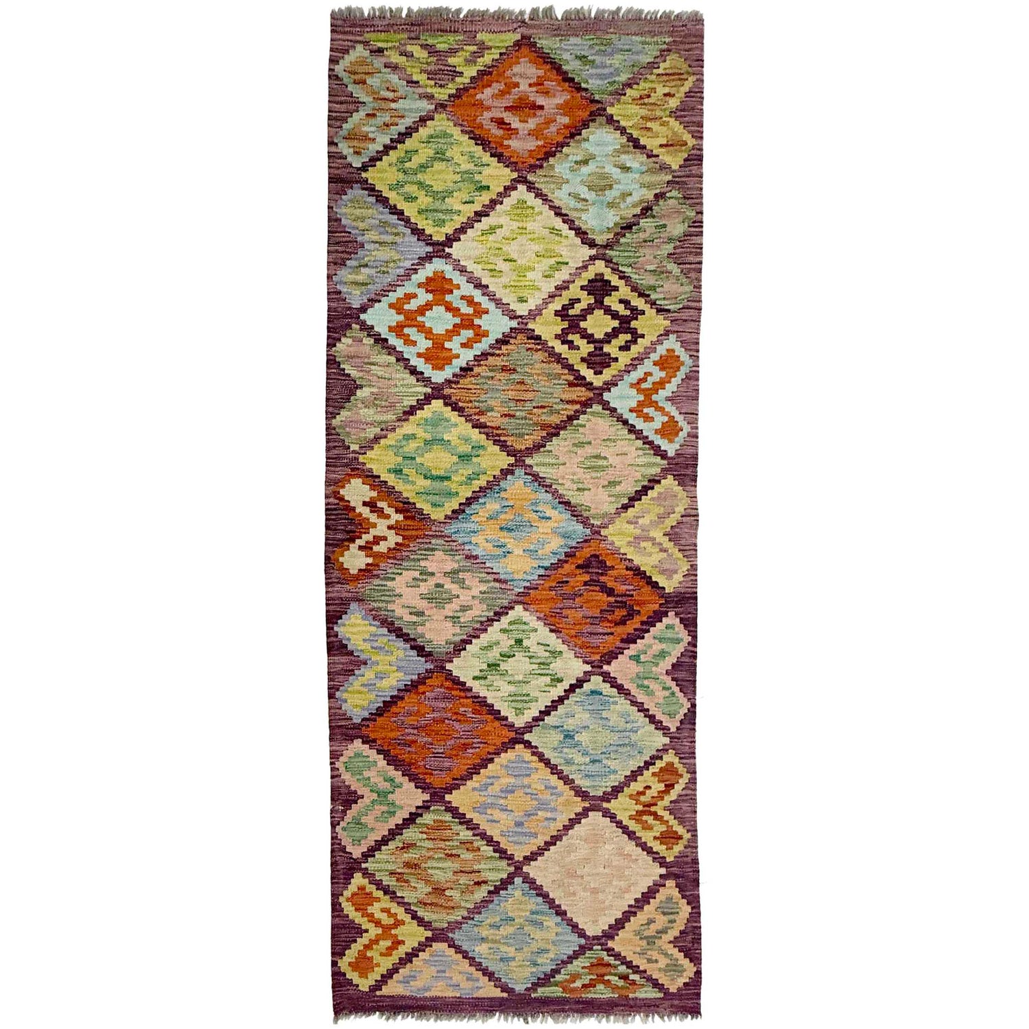 Handmade Multi Kilim Geometric 6' Runner