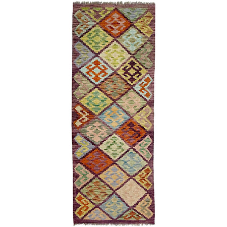 Handmade Multi Kilim Geometric 6' Runner