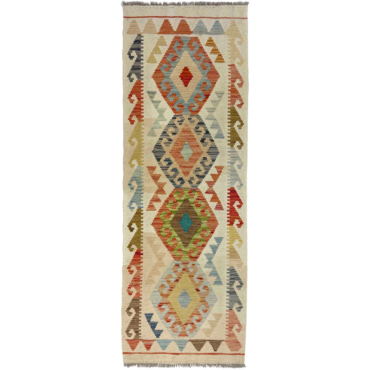 Handmade Multi Kilim Geometric 6' Runner