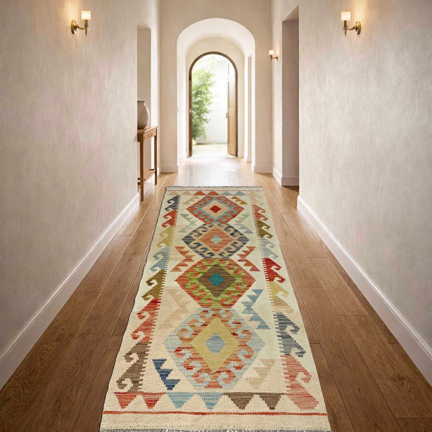 Handmade Multi Kilim Geometric 6' Runner