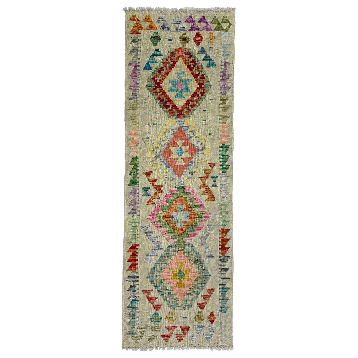 Handmade Multi Kilim Geometric 6' Runner