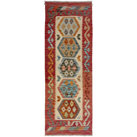 Handmade Multi Kilim Geometric 6' Runner