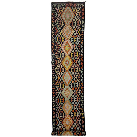 Handmade Multi Kilim Geometric 16' Runner
