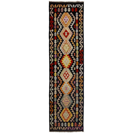 Handmade Multi Kilim Geometric 10' Runner
