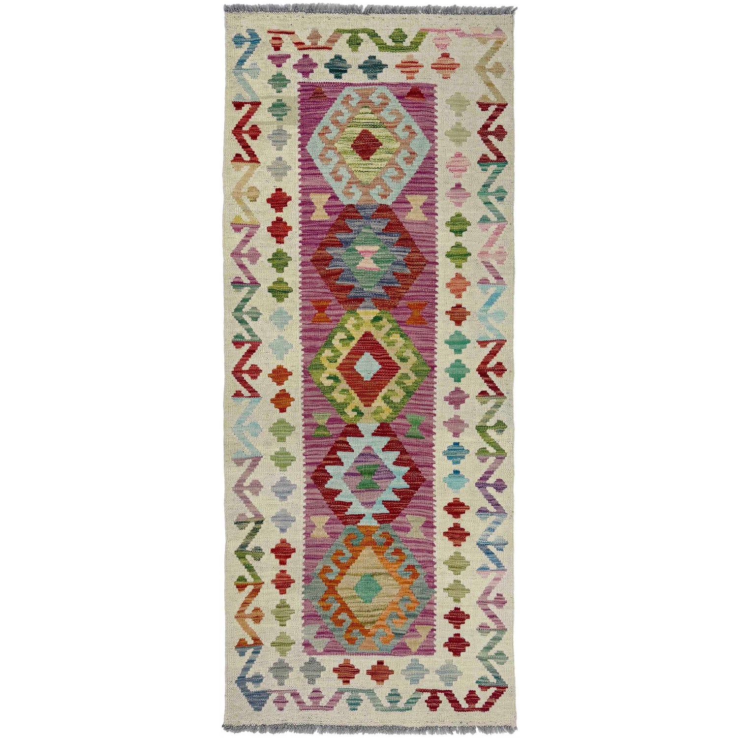 Handmade Multi Kilim Geometric 6' Runner
