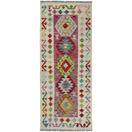 Handmade Multi Kilim Geometric 6' Runner