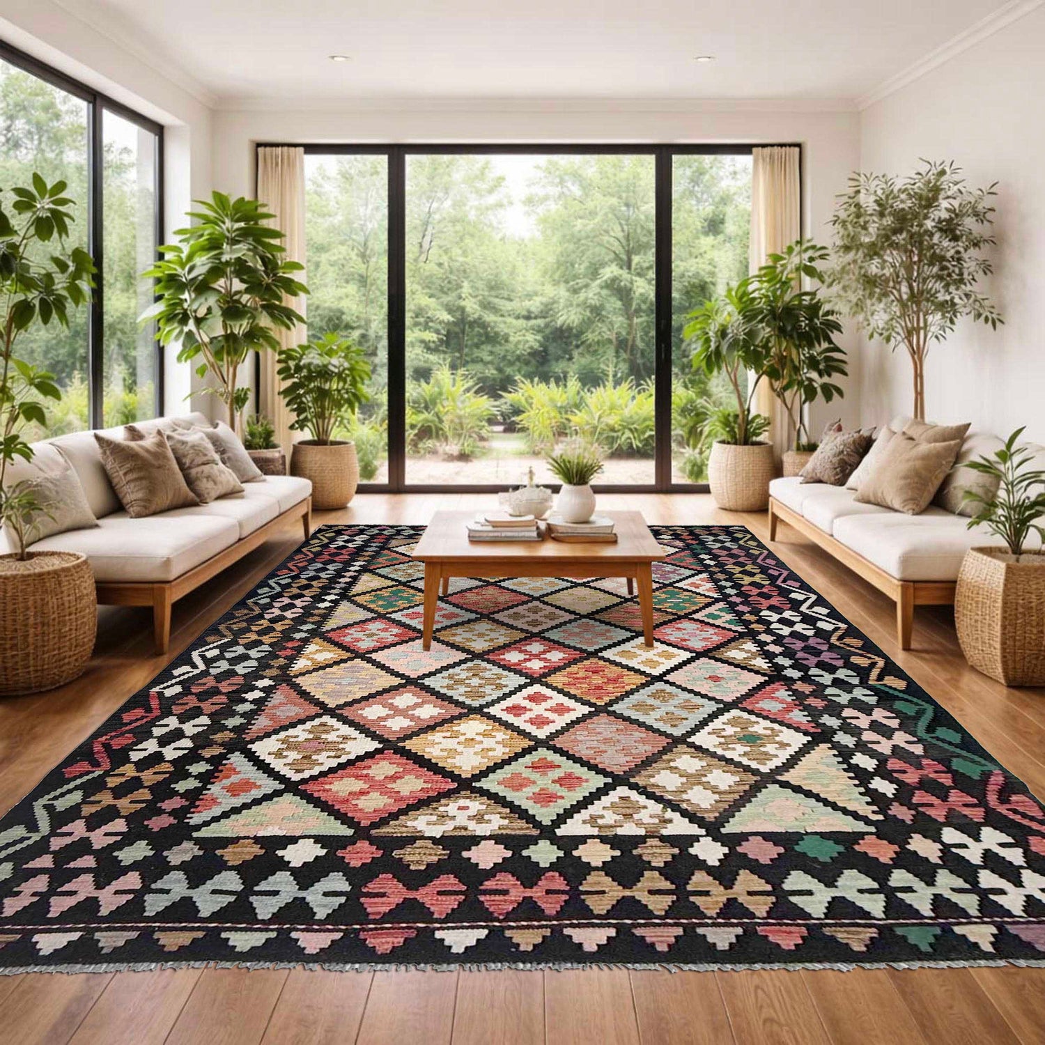 Handmade Multi Kilim Geometric 7x10 ft