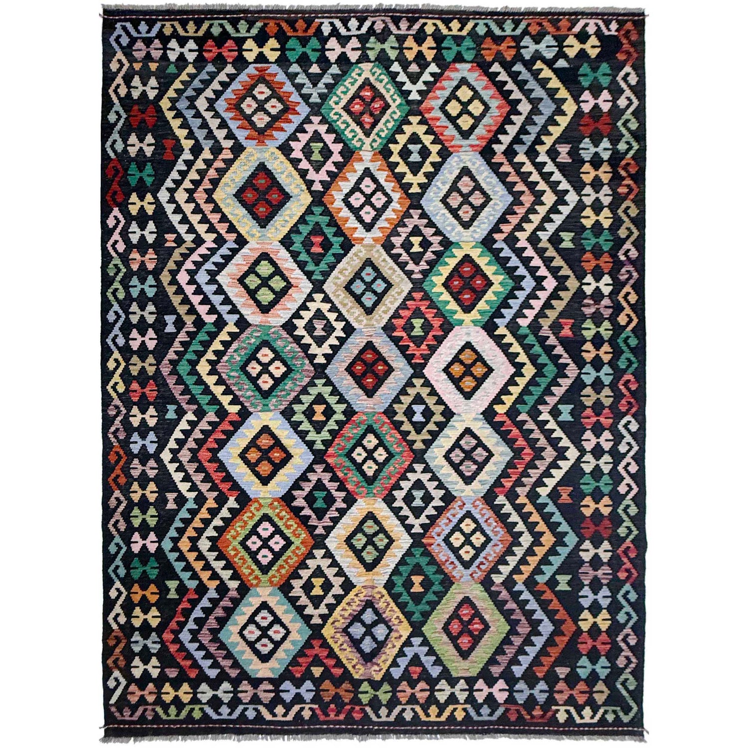 Handmade Multi Kilim Geometric 7x10 ft