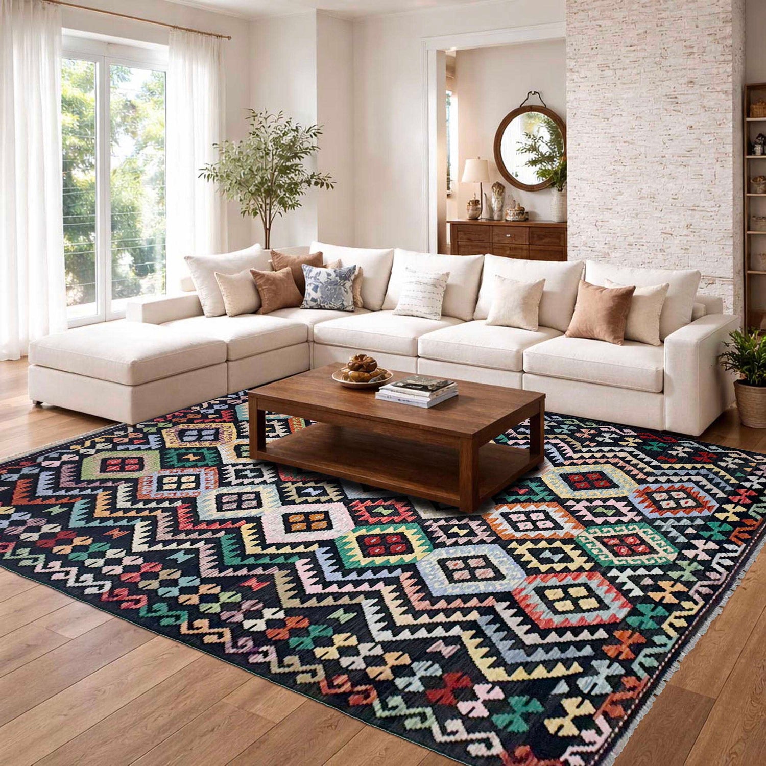 Handmade Multi Kilim Geometric 7x10 ft
