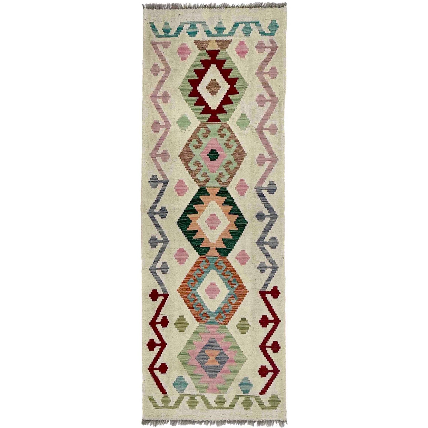 Handmade Multi Kilim Geometric 6' Runner