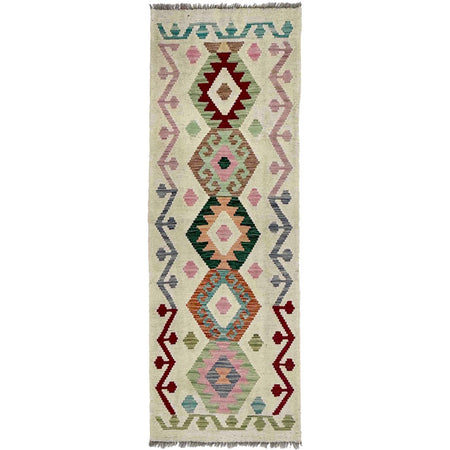 Handmade Multi Kilim Geometric 6' Runner