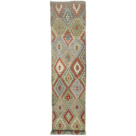 Handmade Multi Kilim Geometric 13' Runner