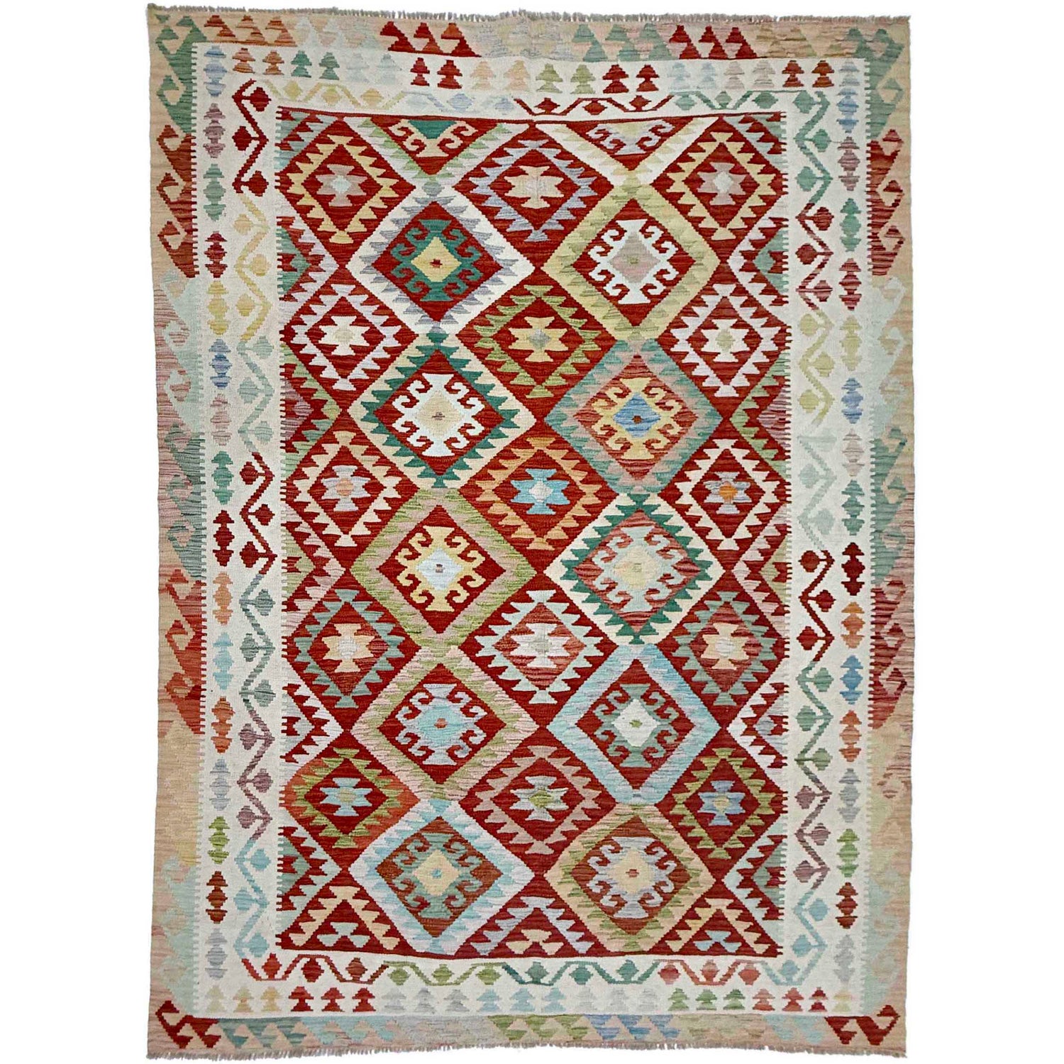 Handmade Multi Kilim Geometric 7x10 ft