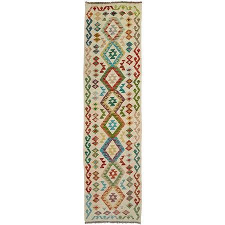 Handmade Multi Kilim Geometric 10' Runner