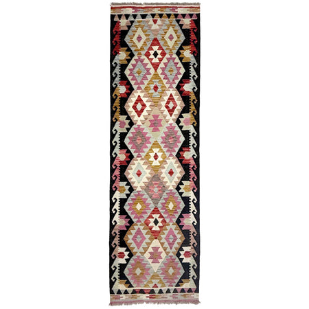 Handmade Multi Kilim Geometric 10' Runner