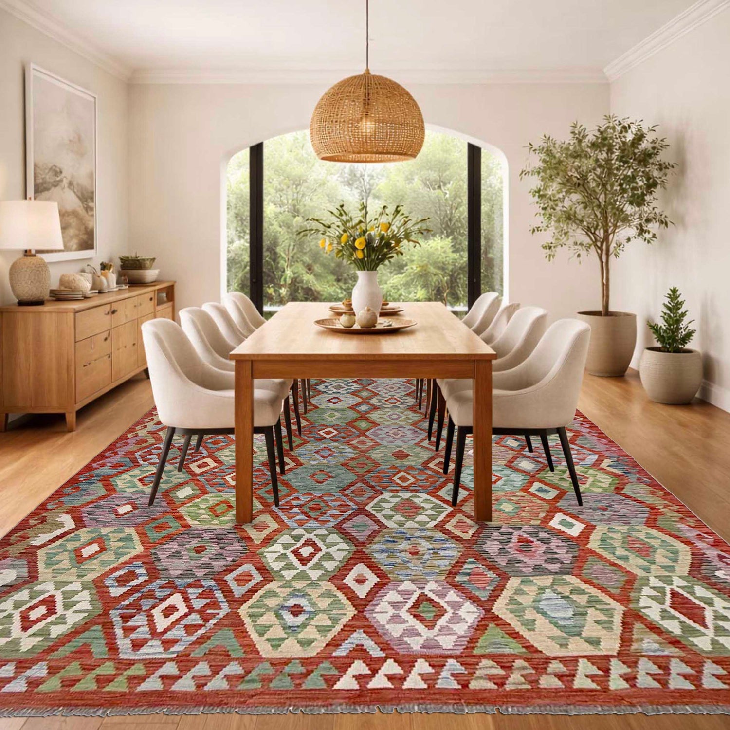 Handmade Multi Kilim Geometric 7x10 ft