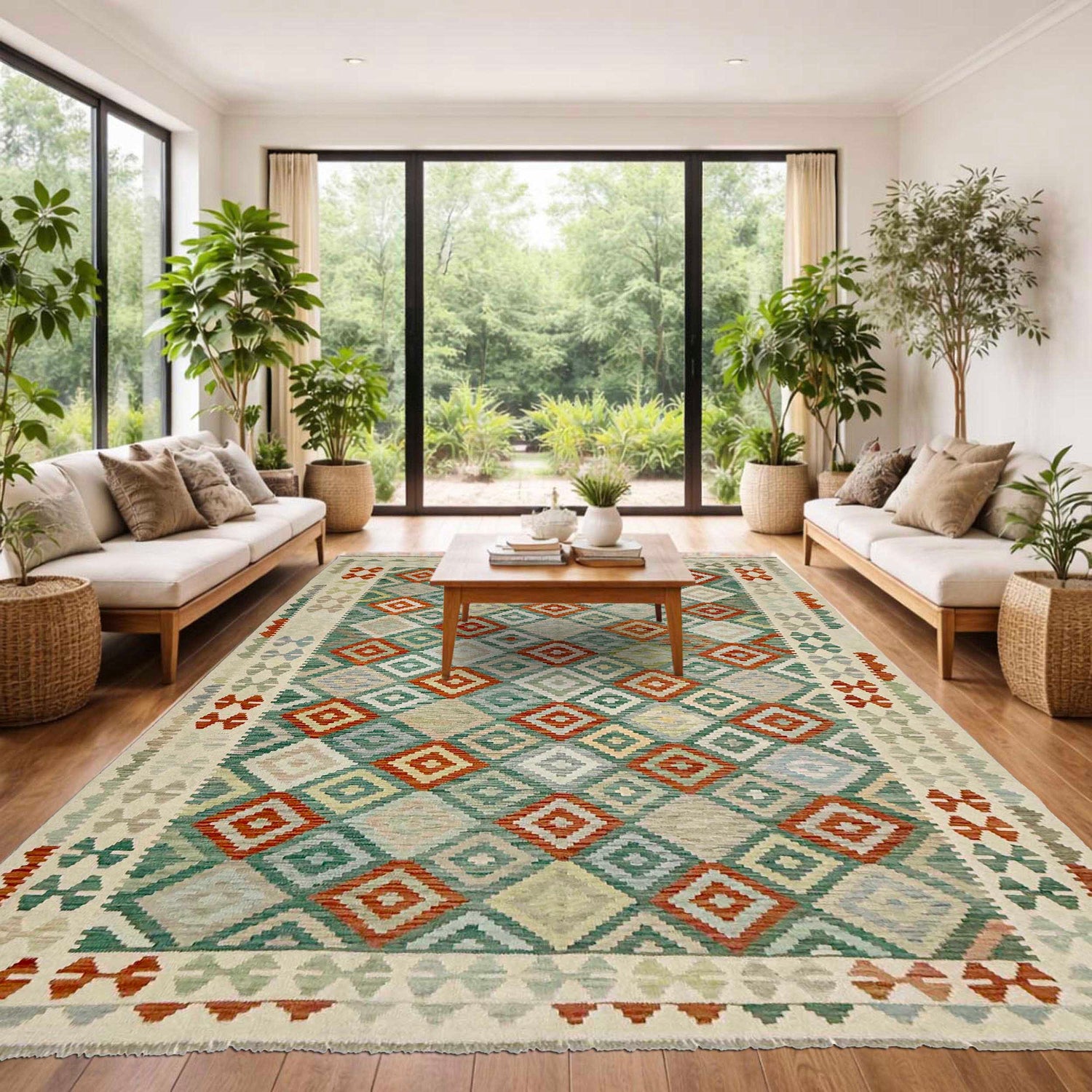 Handmade Multi Kilim Geometric 7x10 ft