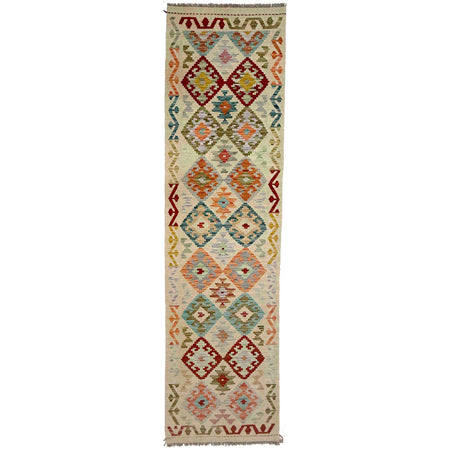 Handmade Multi Kilim Geometric 10' Runner