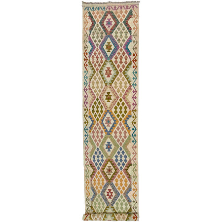 Handmade Multi Kilim Geometric 16' Runner
