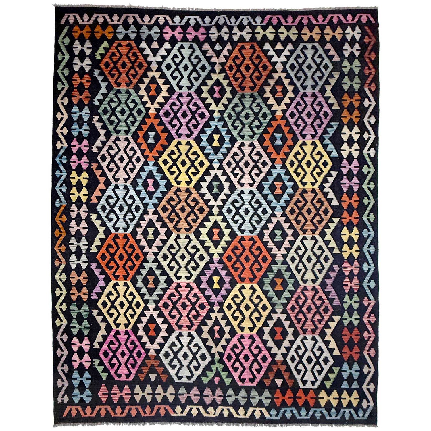 Handmade Multi Kilim Geometric 7x10 ft