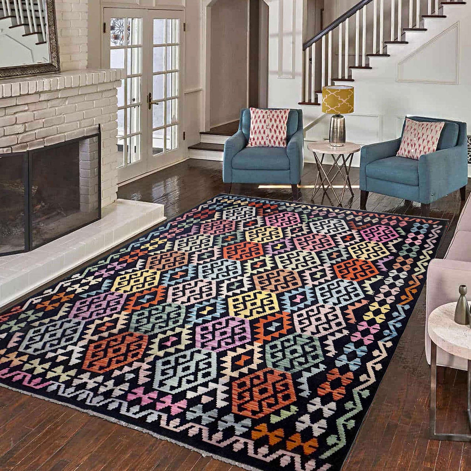 Handmade Multi Kilim Geometric 7x10 ft