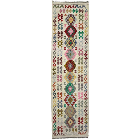 Handmade Multi Kilim Geometric 10' Runner