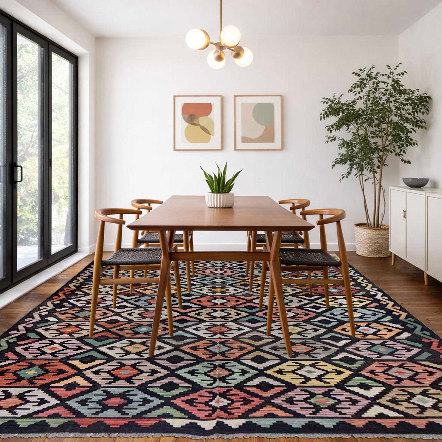 Handmade Multi Kilim Geometric 7x10 ft