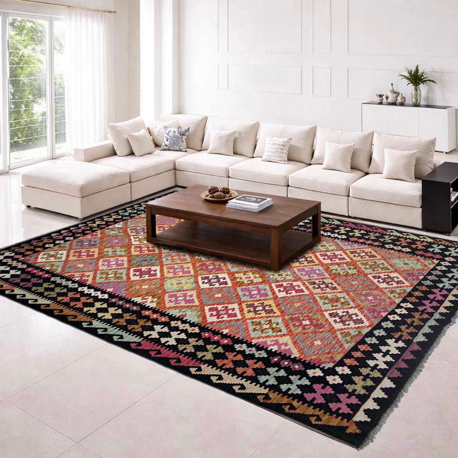 Handmade Multi Kilim Geometric 7x10 ft