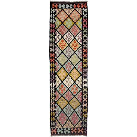 Handmade Multi Kilim Geometric 10' Runner