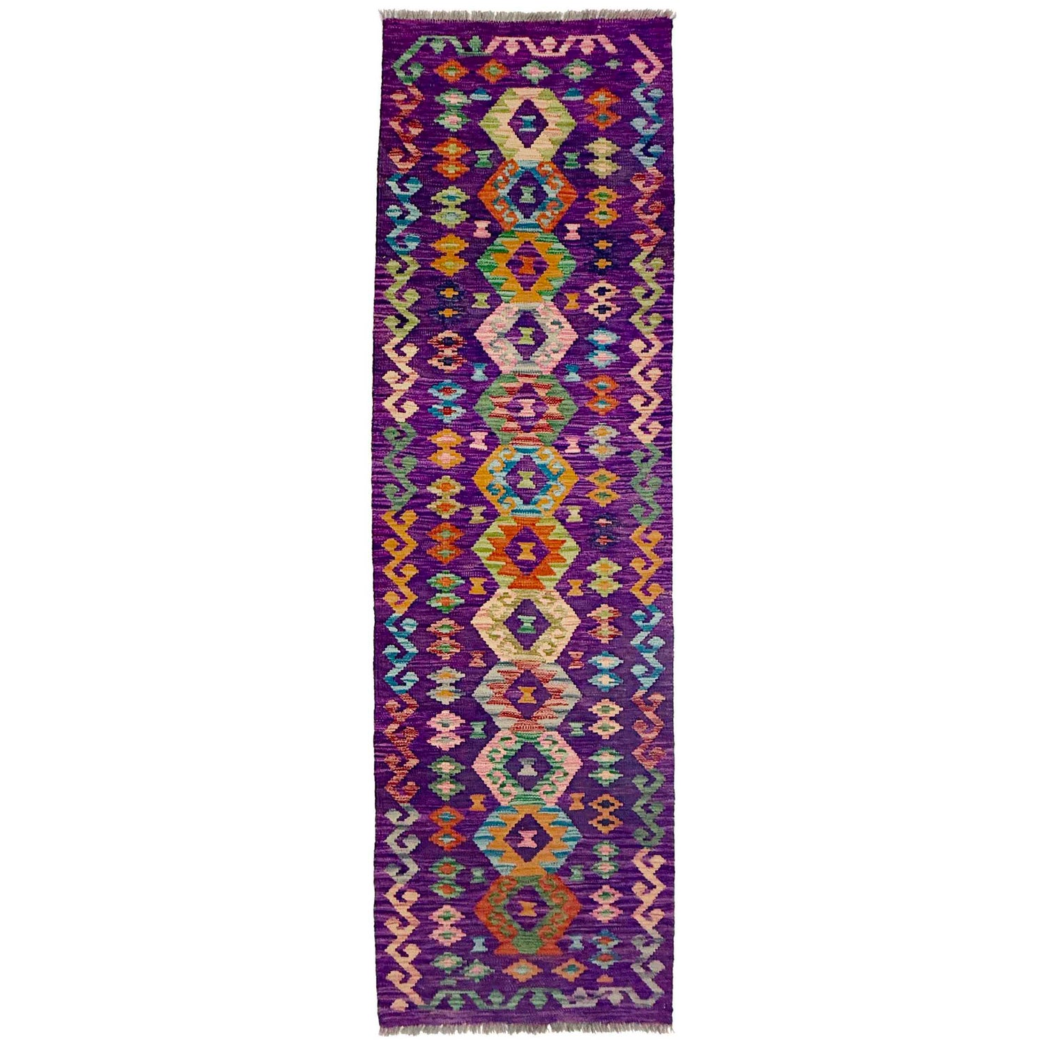 Handmade Multi Kilim Geometric 8' Runner