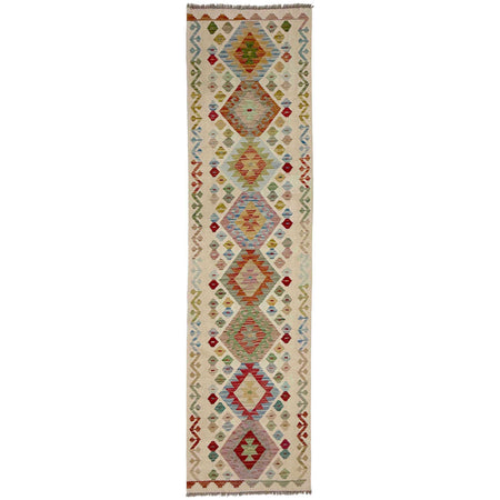 Handmade Multi Kilim Geometric 10' Runner