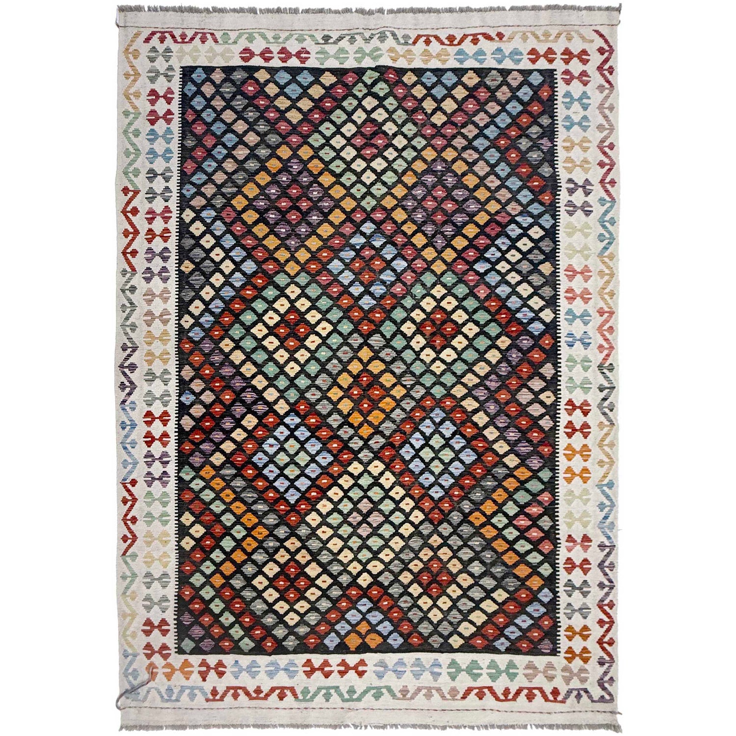 Handmade Multi Kilim Geometric 7x10 ft