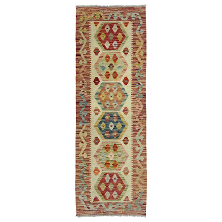 Handmade Multi Kilim Geometric 6' Runner