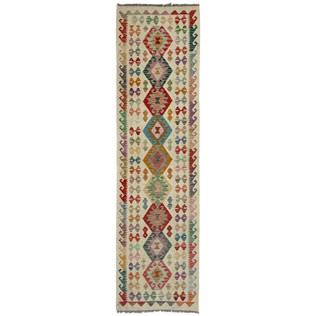 Handmade Multi Kilim Geometric 10' Runner