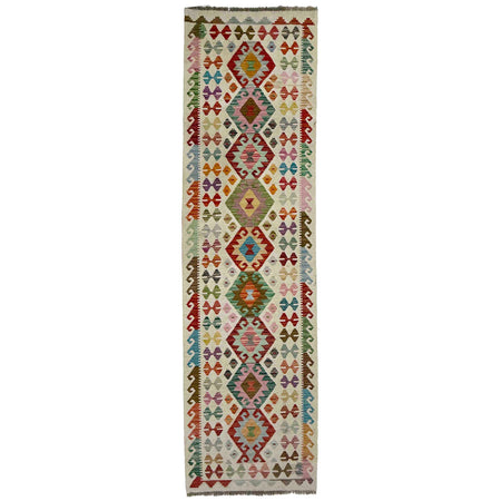 Handmade Multi Kilim Geometric 10' Runner