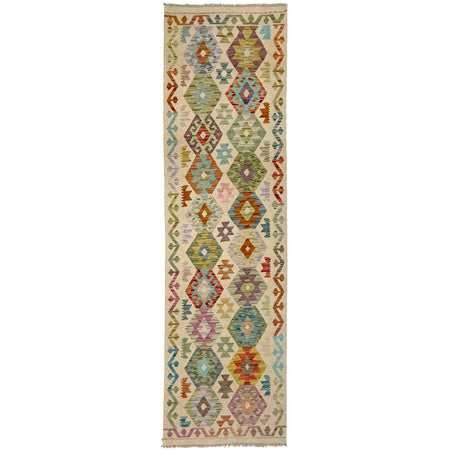 Handmade Multi Kilim Geometric 10' Runner