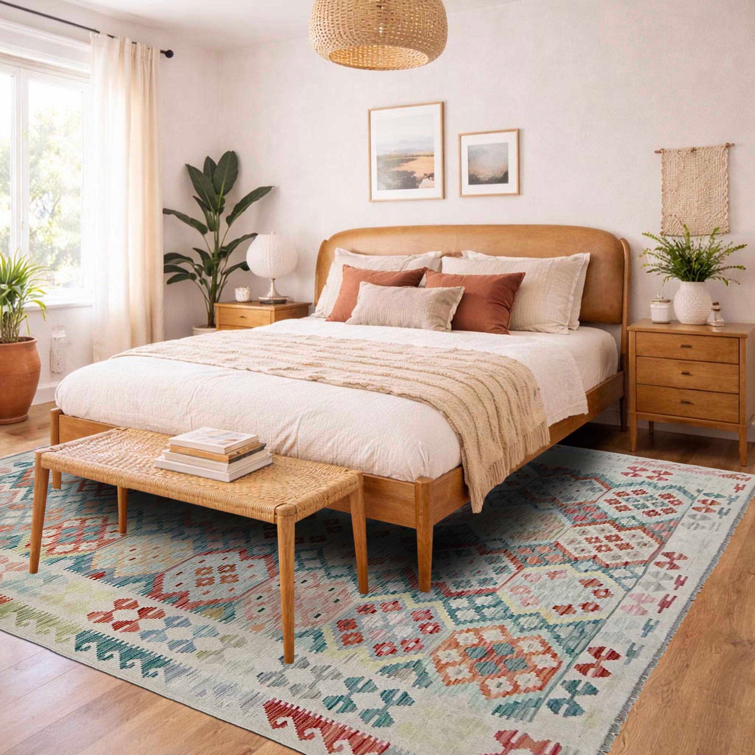 Handmade Multi Kilim Geometric 7x10 ft