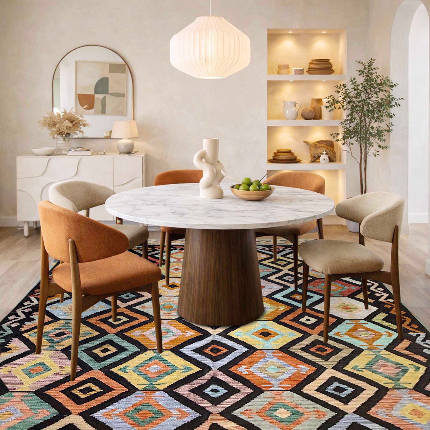 Handmade Multi Kilim Geometric 7x10 ft