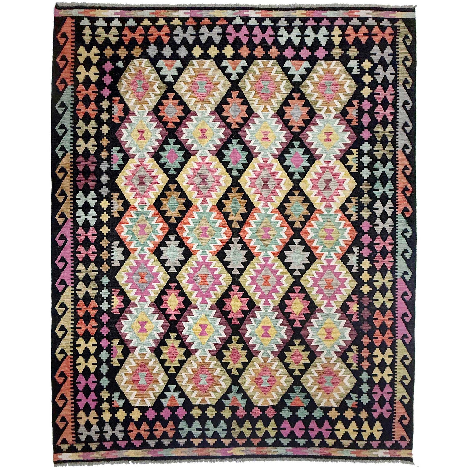 Handmade Multi Kilim Geometric 7x10 ft