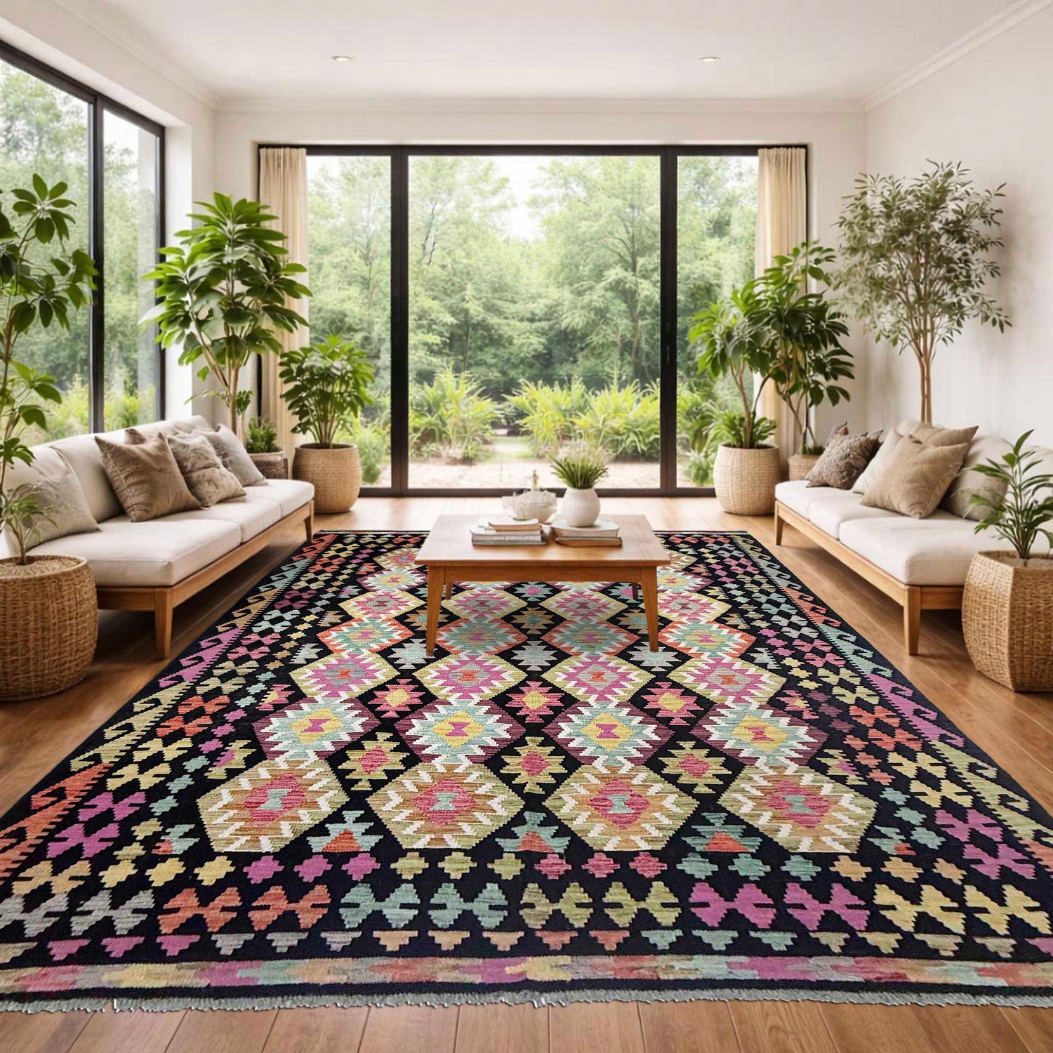 Handmade Multi Kilim Geometric 7x10 ft